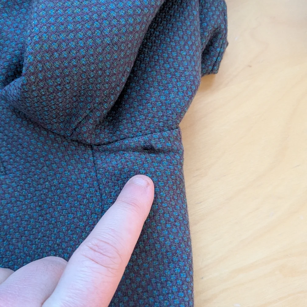 Men Vintage Blazer 100% Wool Size 40 Reg Made In Canada Blue Purple Green Colors - Picture 8 of 13